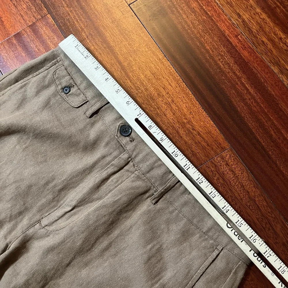 Banana Republic Pants Mens 32x32 (33x30) Tan Beige Slim Fit LINEN Blend Preppy